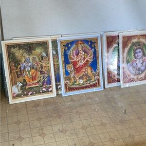 Colorful Hindu Art Prints Posters Set of 10